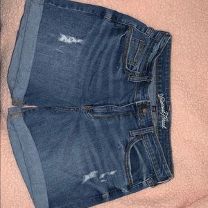 high waisted denim shorts
